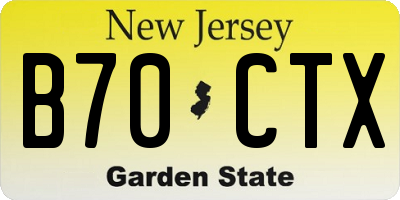NJ license plate B70CTX