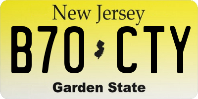 NJ license plate B70CTY