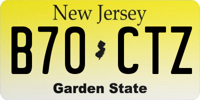 NJ license plate B70CTZ