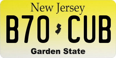 NJ license plate B70CUB