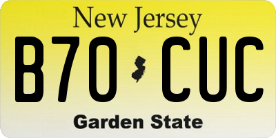NJ license plate B70CUC