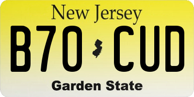 NJ license plate B70CUD