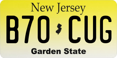 NJ license plate B70CUG
