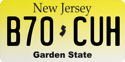 NJ license plate B70CUH