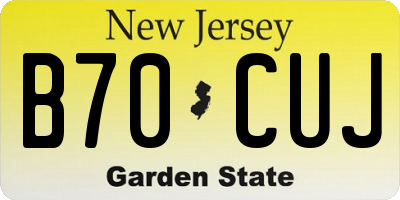 NJ license plate B70CUJ
