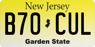 NJ license plate B70CUL