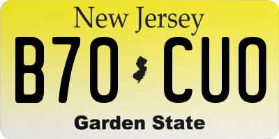 NJ license plate B70CUO