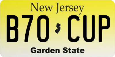NJ license plate B70CUP