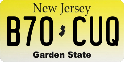 NJ license plate B70CUQ