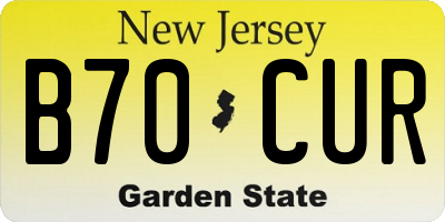 NJ license plate B70CUR