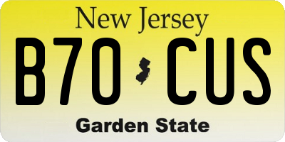 NJ license plate B70CUS