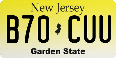 NJ license plate B70CUU