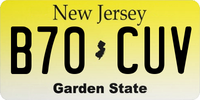 NJ license plate B70CUV