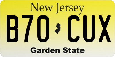 NJ license plate B70CUX
