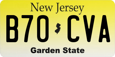 NJ license plate B70CVA