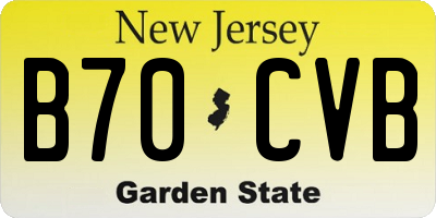 NJ license plate B70CVB