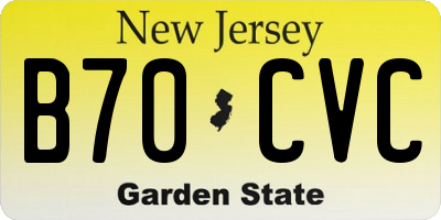 NJ license plate B70CVC