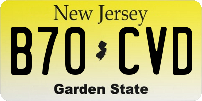 NJ license plate B70CVD