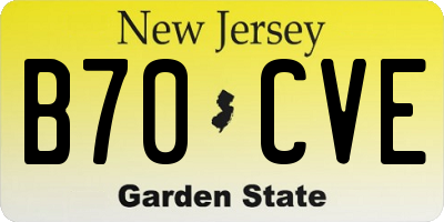 NJ license plate B70CVE