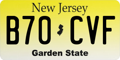 NJ license plate B70CVF