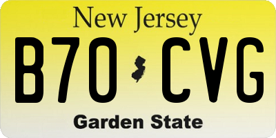 NJ license plate B70CVG