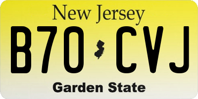 NJ license plate B70CVJ