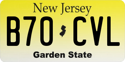 NJ license plate B70CVL