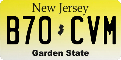 NJ license plate B70CVM