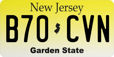 NJ license plate B70CVN