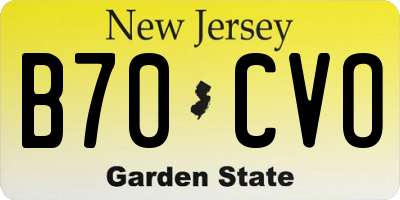 NJ license plate B70CVO