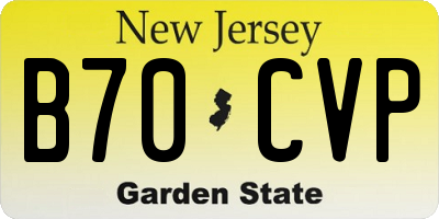 NJ license plate B70CVP