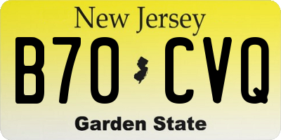 NJ license plate B70CVQ