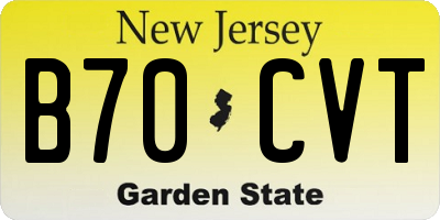 NJ license plate B70CVT