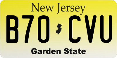 NJ license plate B70CVU