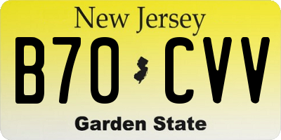 NJ license plate B70CVV