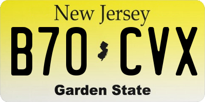 NJ license plate B70CVX