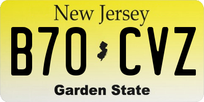 NJ license plate B70CVZ