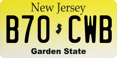 NJ license plate B70CWB