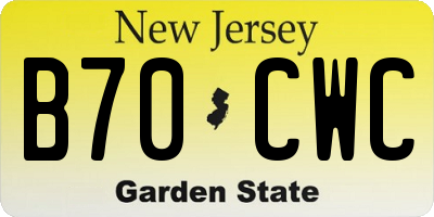 NJ license plate B70CWC