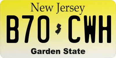 NJ license plate B70CWH