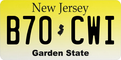 NJ license plate B70CWI