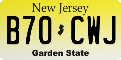 NJ license plate B70CWJ