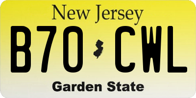 NJ license plate B70CWL