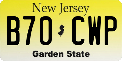 NJ license plate B70CWP