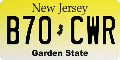 NJ license plate B70CWR