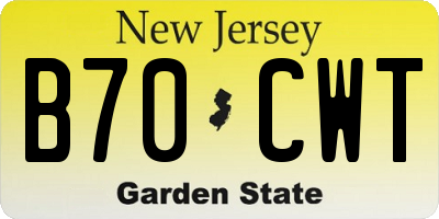 NJ license plate B70CWT