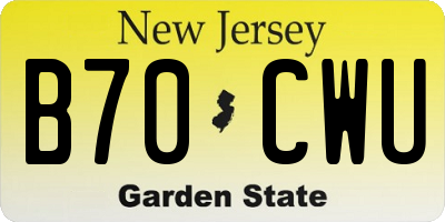 NJ license plate B70CWU