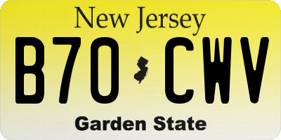NJ license plate B70CWV