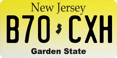 NJ license plate B70CXH
