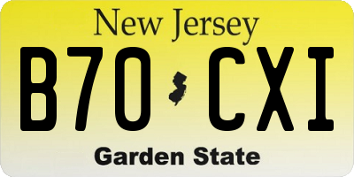 NJ license plate B70CXI